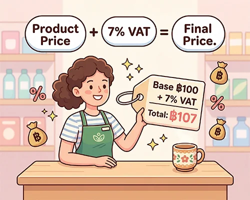 วิธีการตั้งราคาให้สินค้าที่มีภาษี VAT